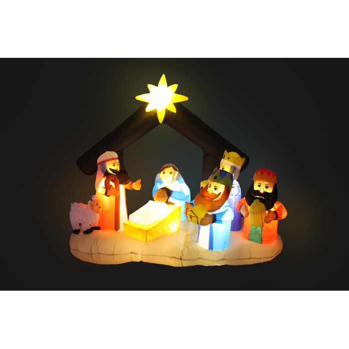 The Holiday Aisle® Christmas Nativity Scene Under Stable Decoration